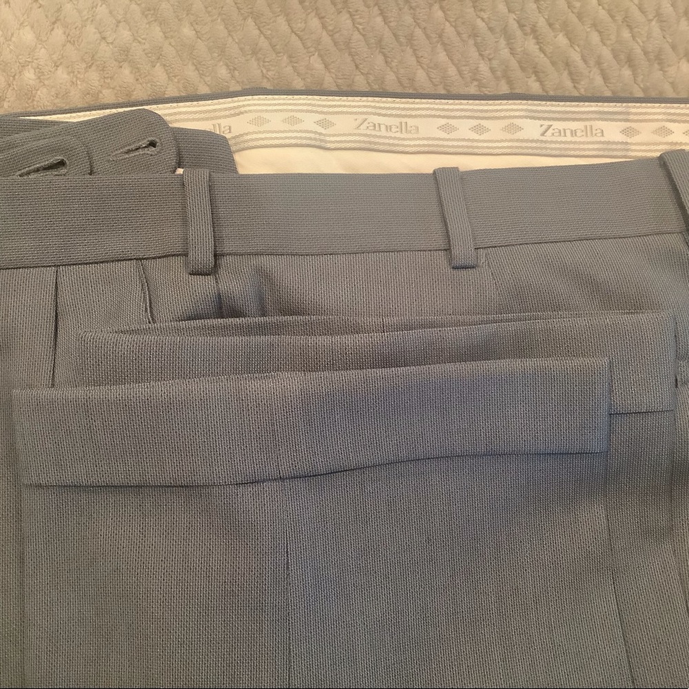 Wool slacks by Zanella.